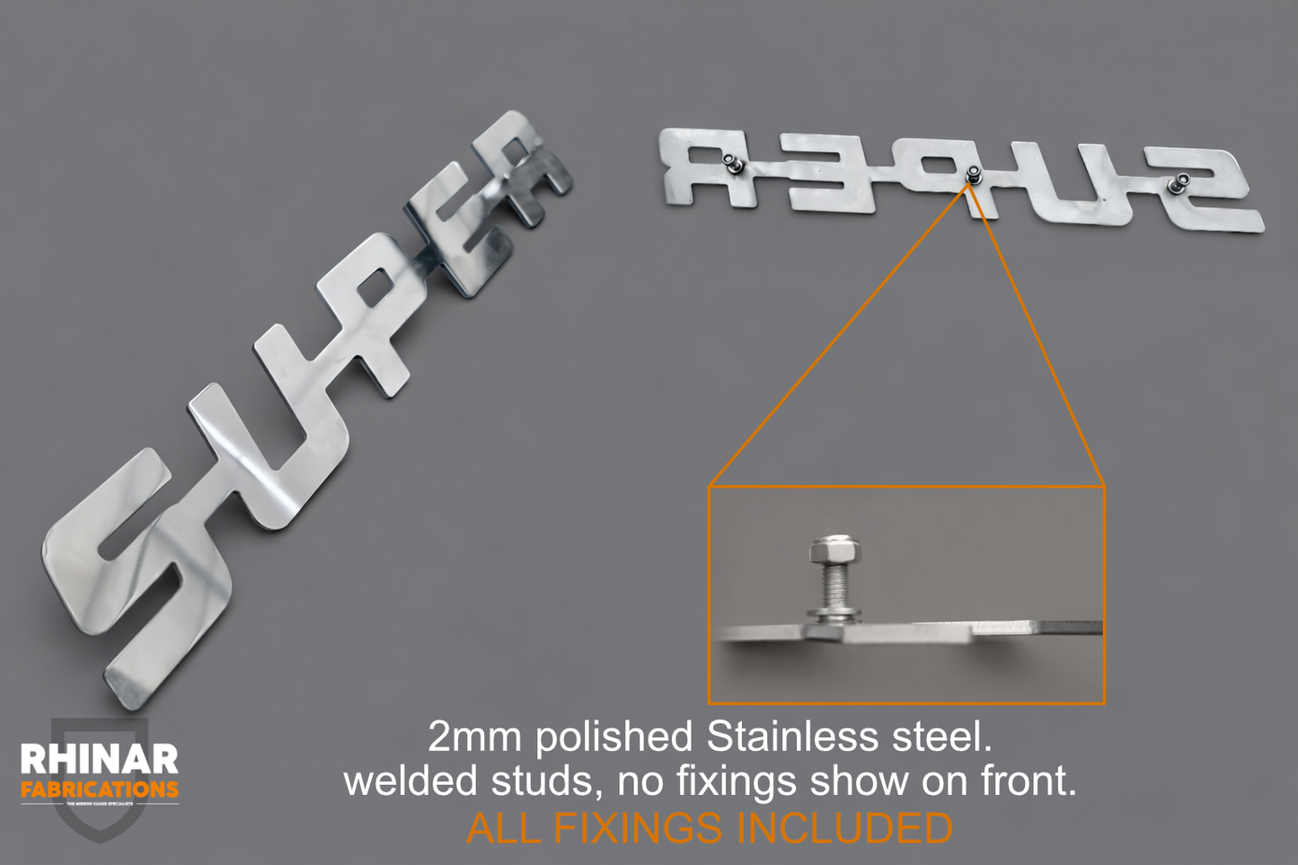 SCANIA SUPER BADGE, 2mm Stainless steel (Screw on)