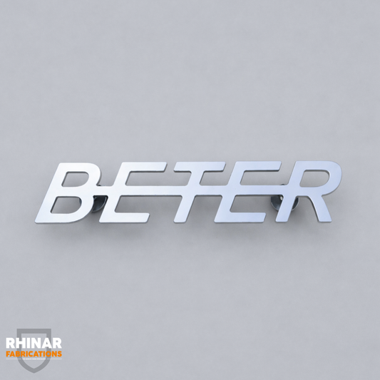 BETER BADGE, 2mm Stainless steel, polished studwelded